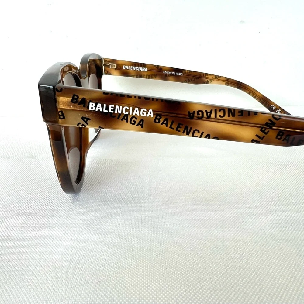 BALENCIAGA BB0077SK Brown Lens Cat Eye Shape Dark Havana Frame Sunglasses NWB #2
